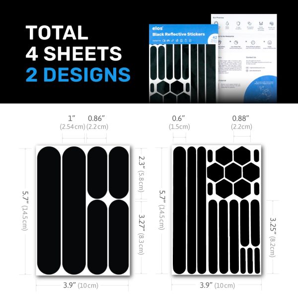 Elos Black Reflective Stickers - Combo - Image 2